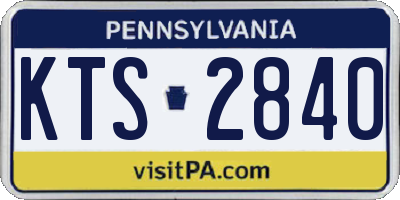 PA license plate KTS2840