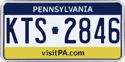 PA license plate KTS2846