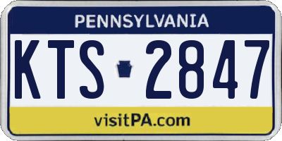 PA license plate KTS2847