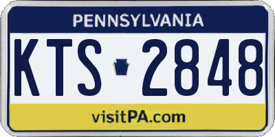 PA license plate KTS2848