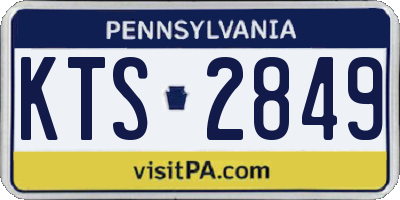 PA license plate KTS2849