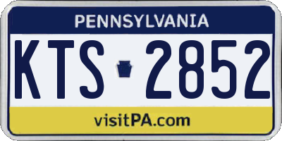 PA license plate KTS2852