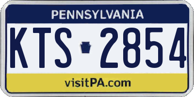 PA license plate KTS2854