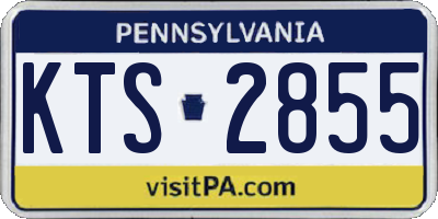 PA license plate KTS2855