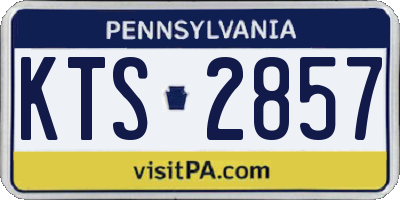 PA license plate KTS2857