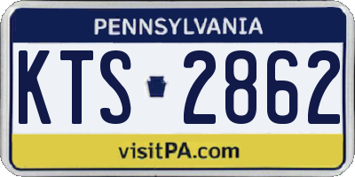 PA license plate KTS2862