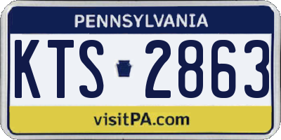 PA license plate KTS2863