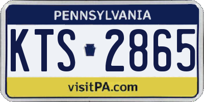 PA license plate KTS2865