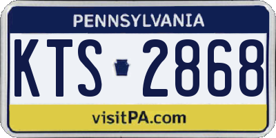 PA license plate KTS2868