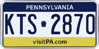 PA license plate KTS2870