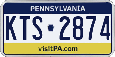 PA license plate KTS2874