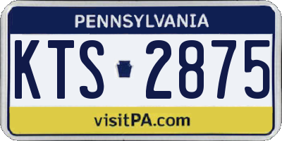 PA license plate KTS2875