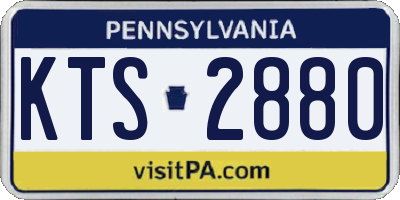 PA license plate KTS2880