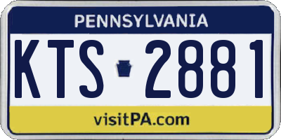 PA license plate KTS2881