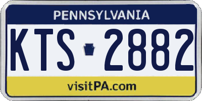 PA license plate KTS2882