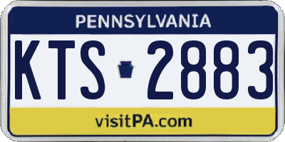 PA license plate KTS2883