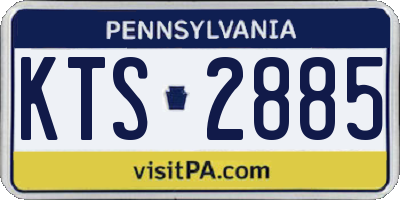 PA license plate KTS2885