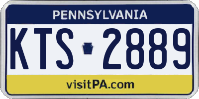 PA license plate KTS2889