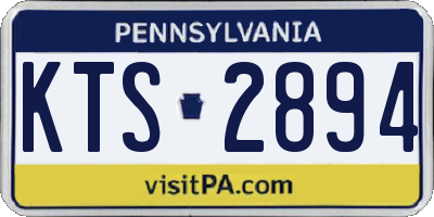 PA license plate KTS2894