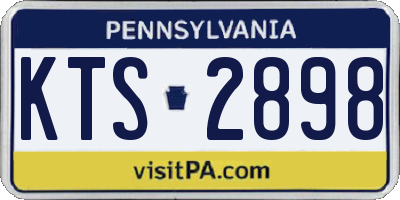 PA license plate KTS2898