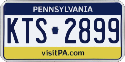 PA license plate KTS2899