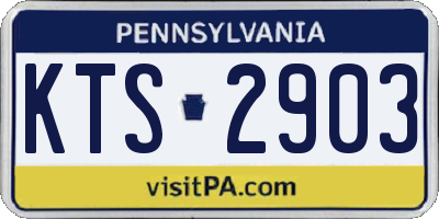 PA license plate KTS2903