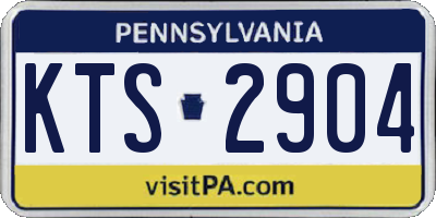 PA license plate KTS2904