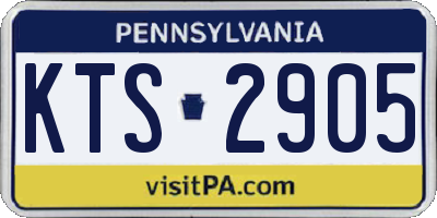 PA license plate KTS2905