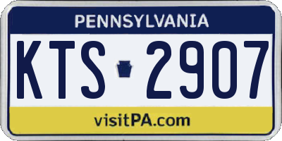 PA license plate KTS2907