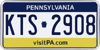 PA license plate KTS2908