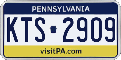 PA license plate KTS2909