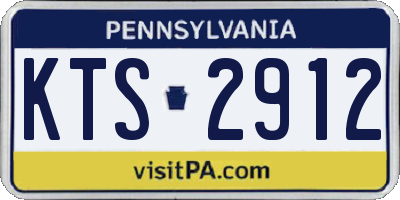 PA license plate KTS2912