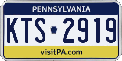 PA license plate KTS2919