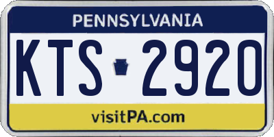 PA license plate KTS2920