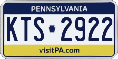 PA license plate KTS2922
