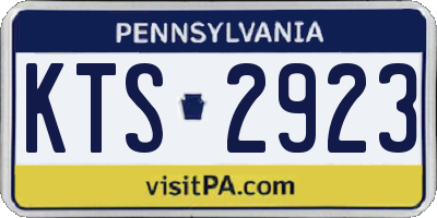 PA license plate KTS2923