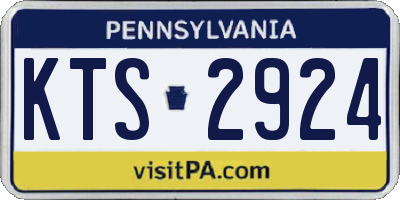 PA license plate KTS2924