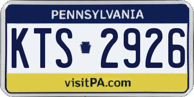 PA license plate KTS2926