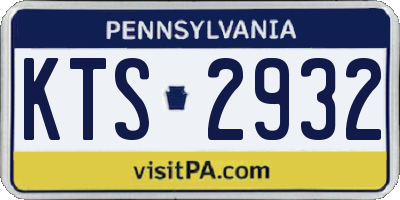 PA license plate KTS2932
