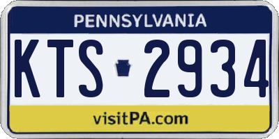 PA license plate KTS2934