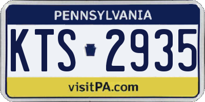 PA license plate KTS2935