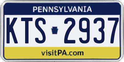 PA license plate KTS2937