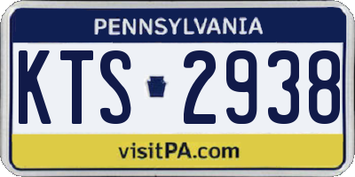 PA license plate KTS2938