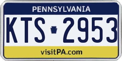 PA license plate KTS2953