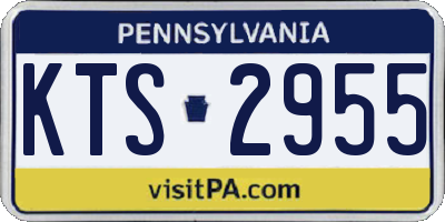 PA license plate KTS2955