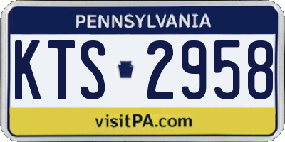 PA license plate KTS2958
