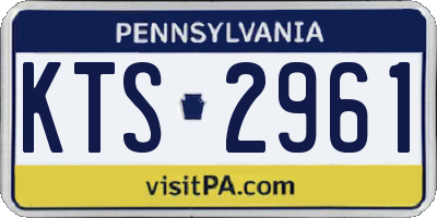 PA license plate KTS2961