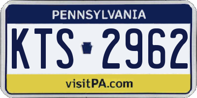 PA license plate KTS2962
