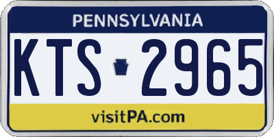 PA license plate KTS2965