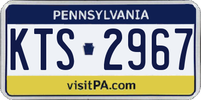 PA license plate KTS2967